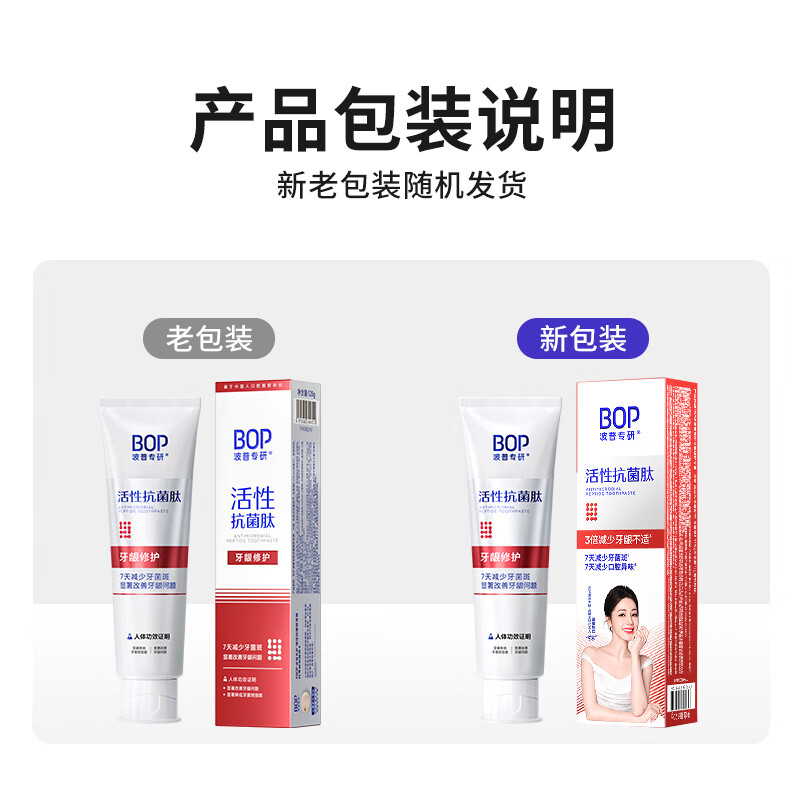 Bop special research (bop) active antibacterial peptide color repair whitening toothpaste early gum protection late whitening toothpaste 2 pieces (new and old are shipped randomly)