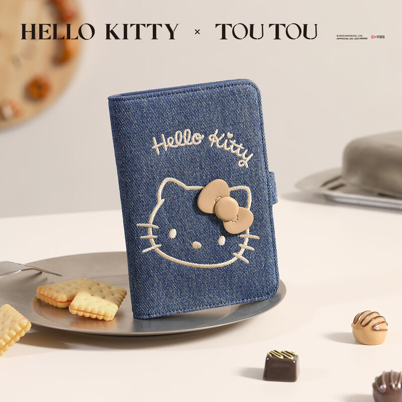 Toutouhellokitty Hello Kitty denim passport bag thin coin purse passport holder birthday new year year of the horse gift