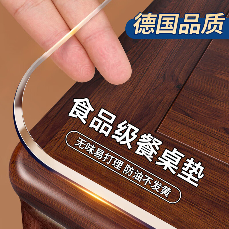 Zichen Food Grade Transparent Table Mat Waterproof and Oil-proof Table Cloth Anti-scalding Insulation Soft Glass PVC Coffee Table Desktop Protective Mat Transparent 1.6 Food Grade Antibacterial - Thickness 0.8mm Free Custom Size Contact Customer Service Before Buying
