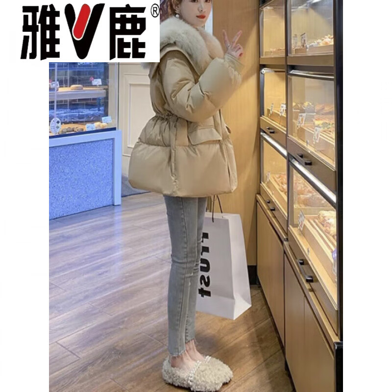 Yalu Small Fox Fur Collar 95 Goose Down Down Jacket Women's New 2026 New Design Niche Winter Jacket XS.