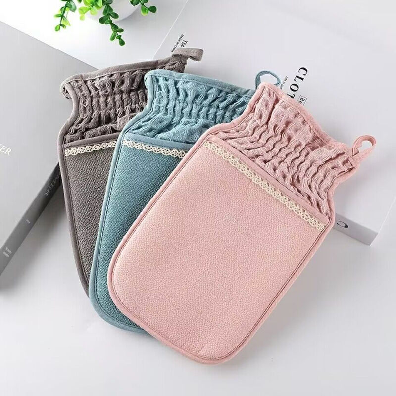 Fantasy powerful bath towel and mud rub artifact double-sided adult roving decontamination bath gloves men and women bath towel bath towel new waffle back rub strip blue 1 piece