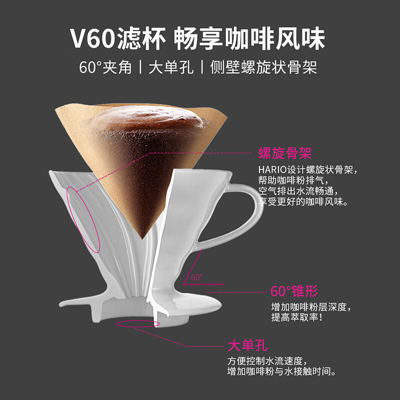 HARIOV60 filter bowl 02 red resin material VDR-02-R