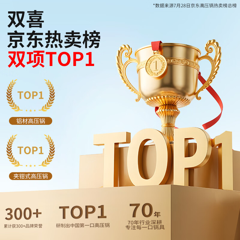 Shuangxi pressure cooker gas induction cooker universal aluminum household straight pressure cooker explosion-proof 24CM/7.0L