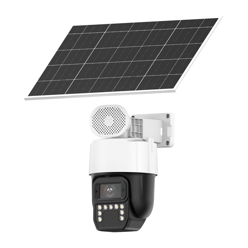 Kangxinwei Solar 4G Lifetime Free Traffic HD Surveillance Camera AOV Low Power Mobile Phone Remote Intercom Alert Seetong APP Skyview Solution Solar 4G Package + Lifetime Free Traffic 64G Memory