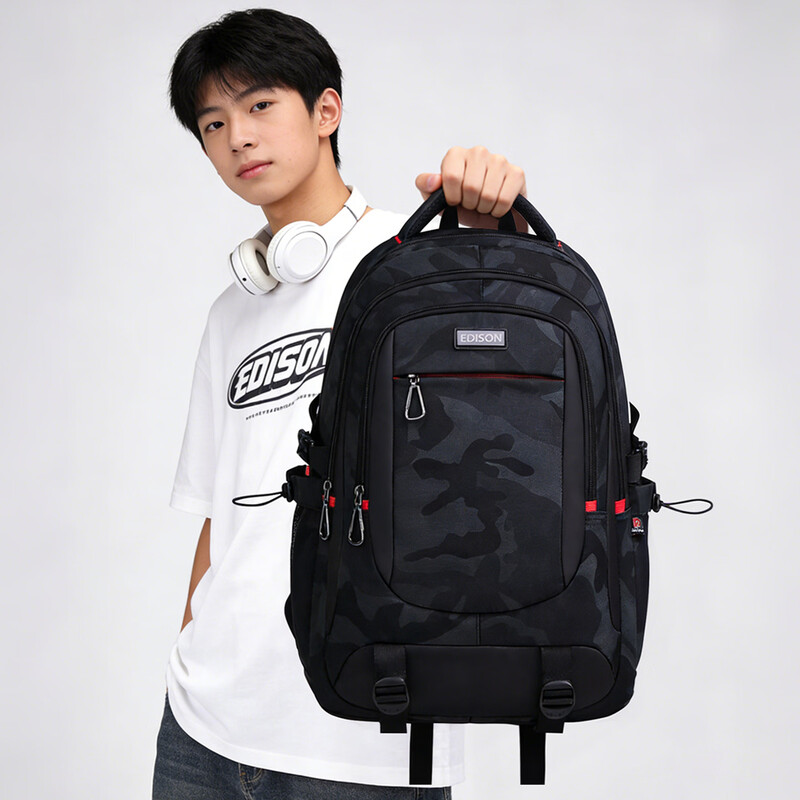 Edison Edison high school student schoolbag spine protection waterproof backpack middle school student large capacity travel backpack K052-9G