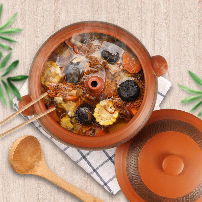 Steam pot chicken steam pot purple pottery household Yunnan Jianshui steam pot commercial gas pot chicken steam pot gas pot casserole bottom pot No. 2 Seiko steam pot 2 o'clock 0L pursue workmanship and shoot it