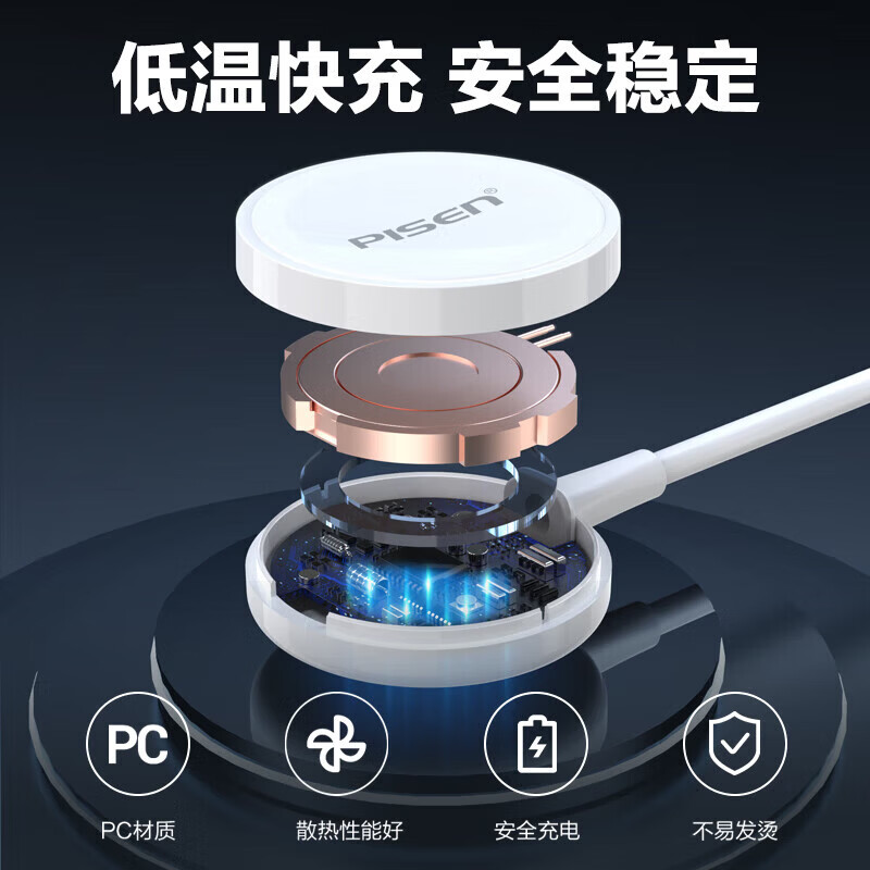 PISEN Apple Watch Charger Apple Watch S10/9/8/7/6/5/4/SE2/Ultra2 Generation iWatch Wireless Magnetic Mobile Phone Charging Cable Fast Charging Data Cable Apple Watch Wireless Charging + Mobile Phone Data Cable Two-in-One 1.5 Meters