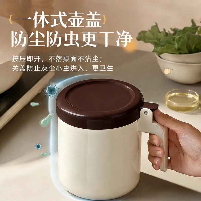 Aistar oil filter kettle 304 stainless steel with filter lard oil tank food grade kitchen oil tank filter oil kettle without oil hanging