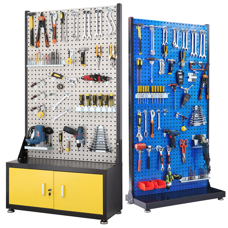 Chitu New Tool Rack Organizer Material Rack Factory Workshop Metal Perforated Board with Base Cabinet Shelf Hanging Plate Hardware Display Rack Base Cabinet Tool Rack - Gray