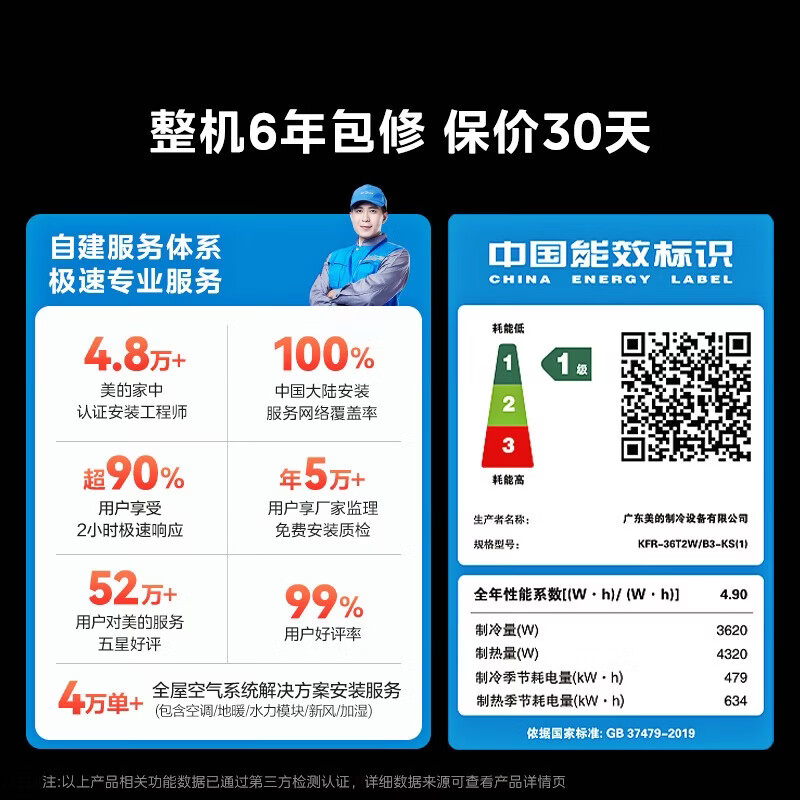 Midea Central Air Conditioning Cool Energy Saving Enjoy Fourth Generation Duct Machine One to One 3 HP 4 HP First Class Energy Efficiency Starlight Ultimate Edition Power Saving TOP1 First Class Energy Efficiency National Subsidy Cool Energy Saving 1.5 HP Quality Gold Award One Price All-Inclusive (15-23)