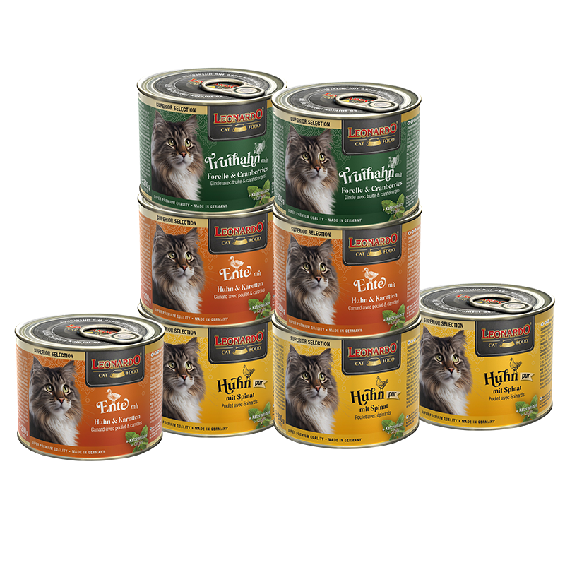 LEONARDO cat canned food imported from Germany 200g mixed 8 cans preferred series high energy vitality cat wet food staple canned skin care