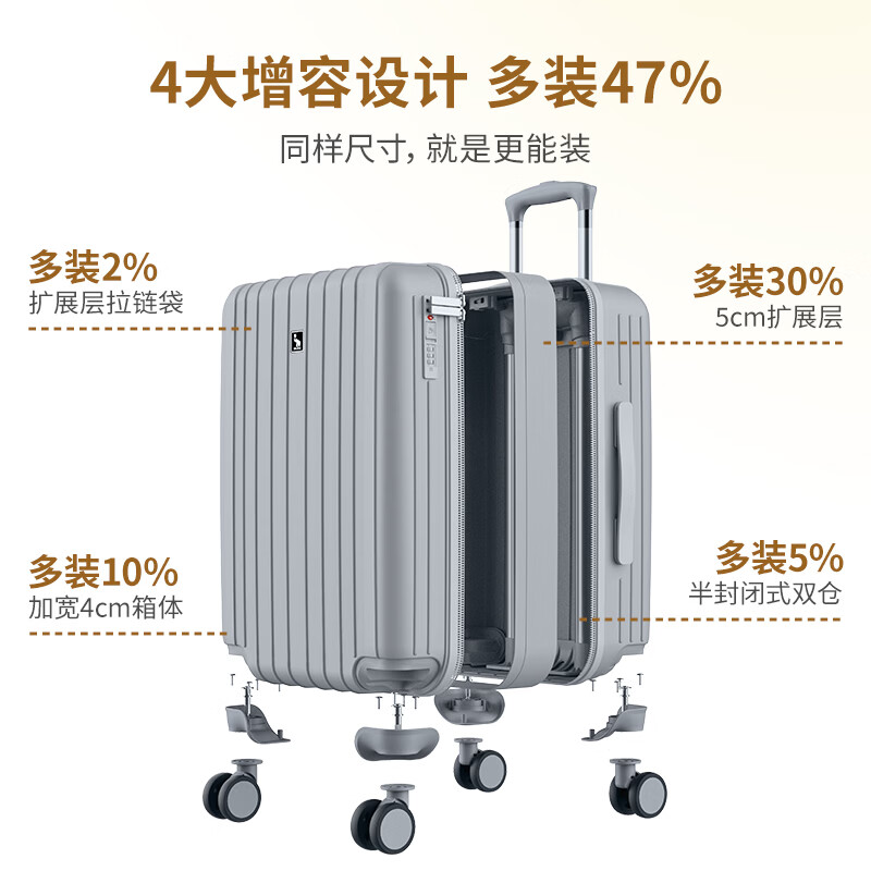 Hermes suitcase 20-inch boarding case for men, large-capacity trolley case, business trip suitcase, female password case, leather suitcase, matte gray