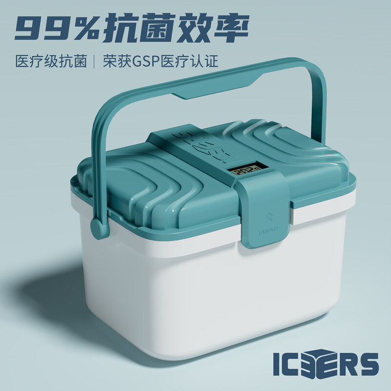 ICERS Eisens 6L medical PU insulated box camping refrigerator outdoor breast milk refrigerator meal delivery heat preservation with 6 ice bags