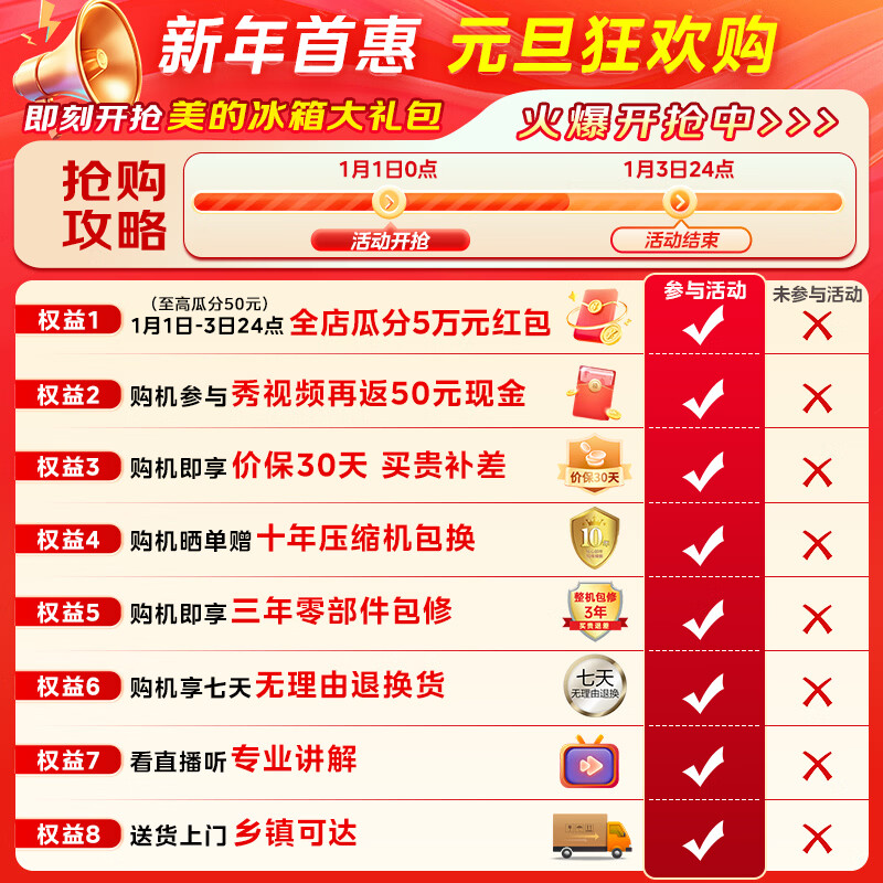 Midea M60 series 520 small French style multi-door four-door refrigerator with embedded odor purification dual system circulation large capacity BCD-520WUFPZM (E) subsidy immediate discount 520 dual system phantom sand