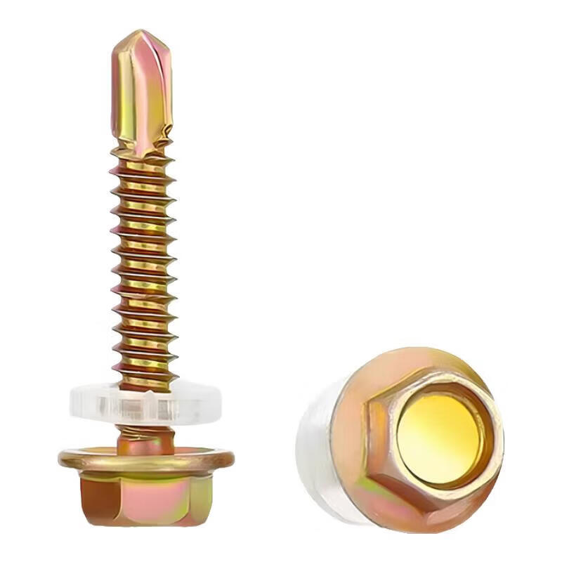 Color steel tile self-tapping screws, all-iron carbon steel drill tail, hexagonal pan head, countersunk head, dovetail screws, color zinc industrial screws, hexagonal drill tail 4.8*35 (50 pcs)