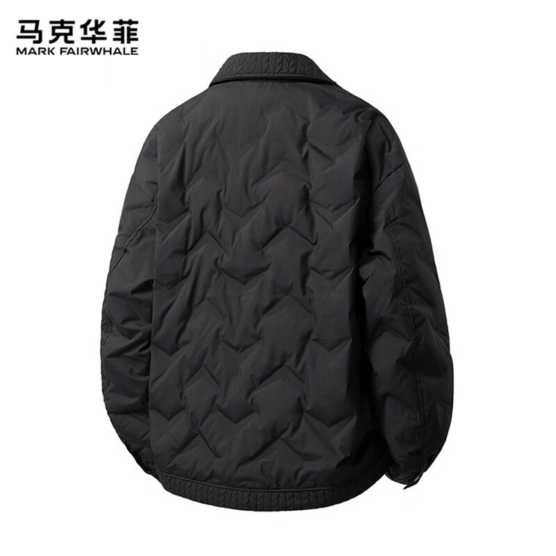 MARK FAIRWHALE 90% Duck Down Jacket Men's Winter Warm Lightweight Jacket Men's Casual Jacket Black XL
