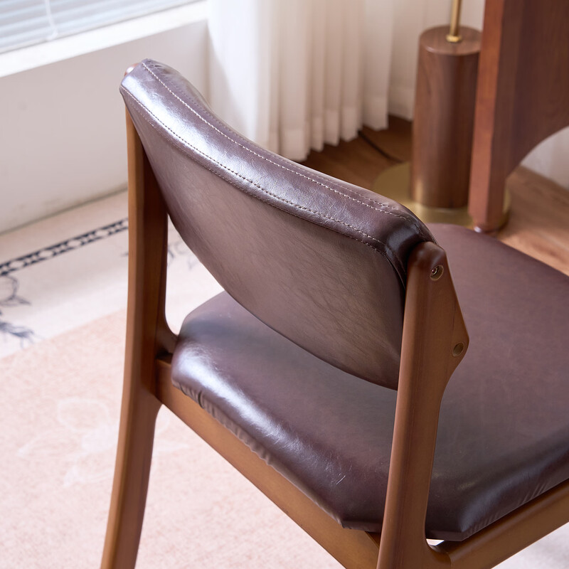 Huazhou solid wood dining chair, desk chair, office chair, home comfortable back chair, study room, antique style simple study chair, antique color