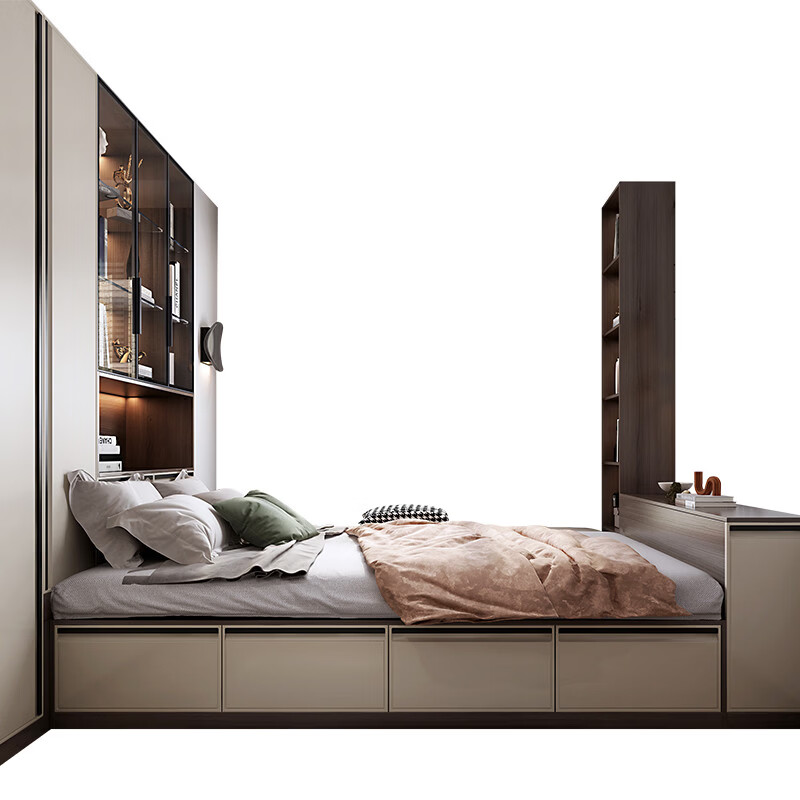 The middle shopkeeper Marge tatami bed wardrobe integrated whole house customized tatami desk storage cabinet combination small bedroom tatami customized prepayment (the actual payment will be deducted from the payment)