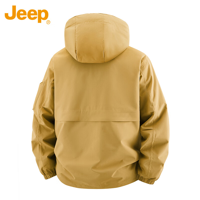 JEEP Jeep Jacket Men's Autumn and Winter Three-in-One Charge Top Workwear Polar Fleece Warm Men's Amber Gold 2XL