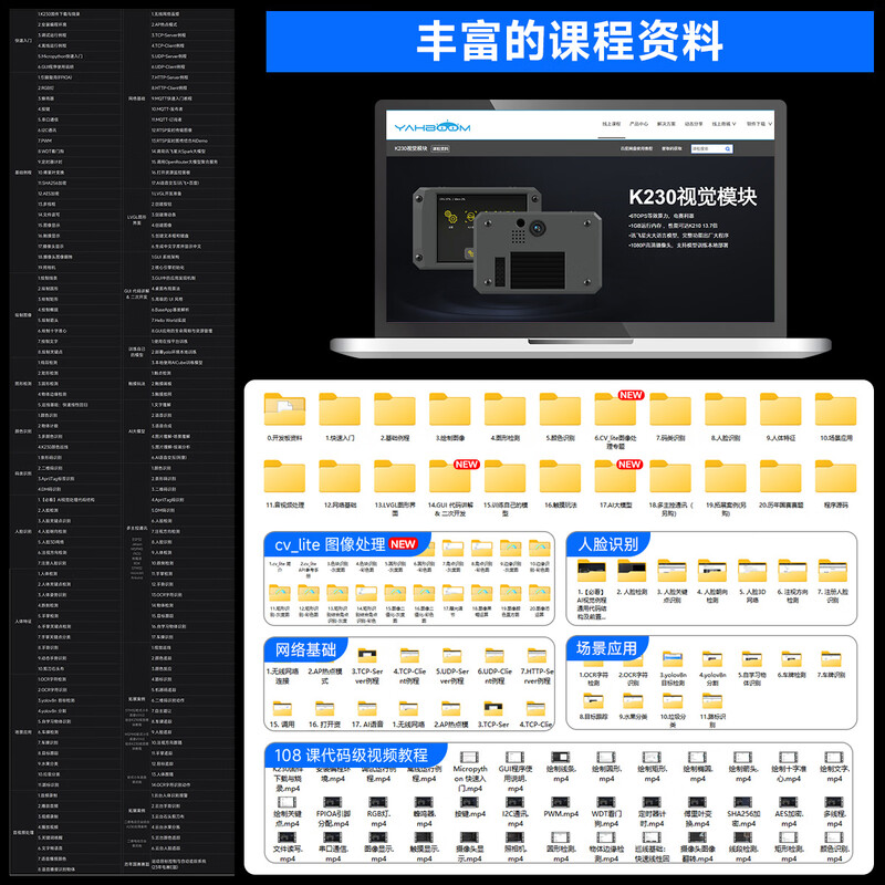 Yabo Intelligent K230 Vision Module AI Large Model Artificial Intelligence Development Board CanMV Face Recognition Camera Sensor