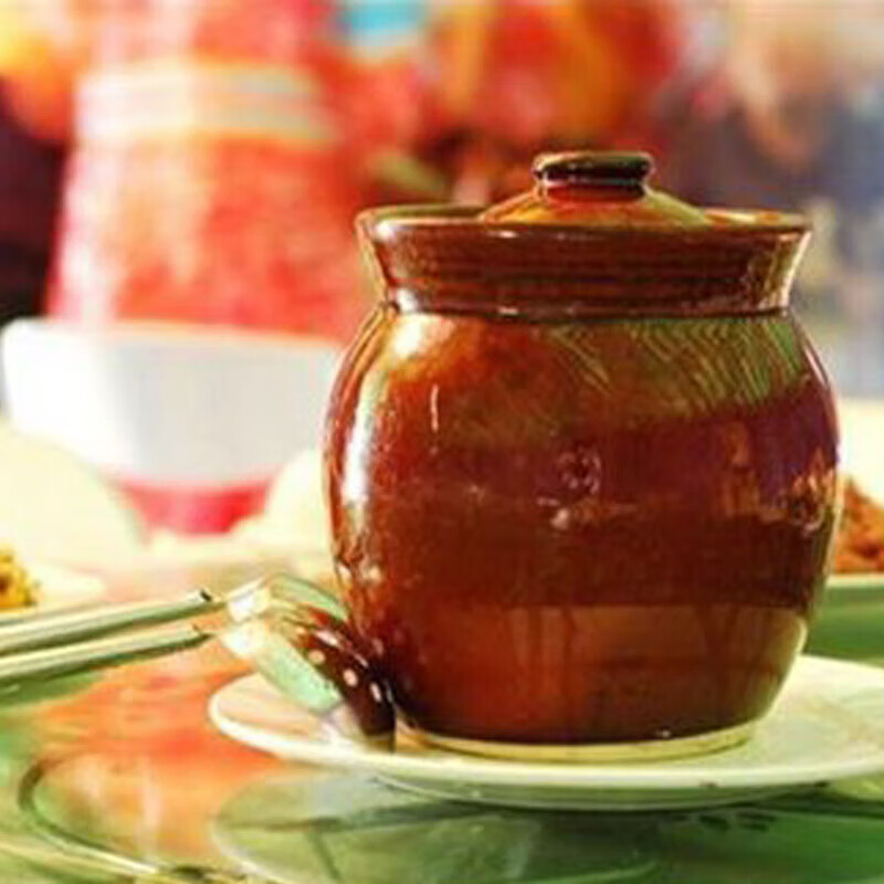 Tuojin clay pottery lithium standing soup pot and stew pot, single handle earthenware pot soup pot, casserole pot, stew pot, soup pot, medium and small size about 1100ml