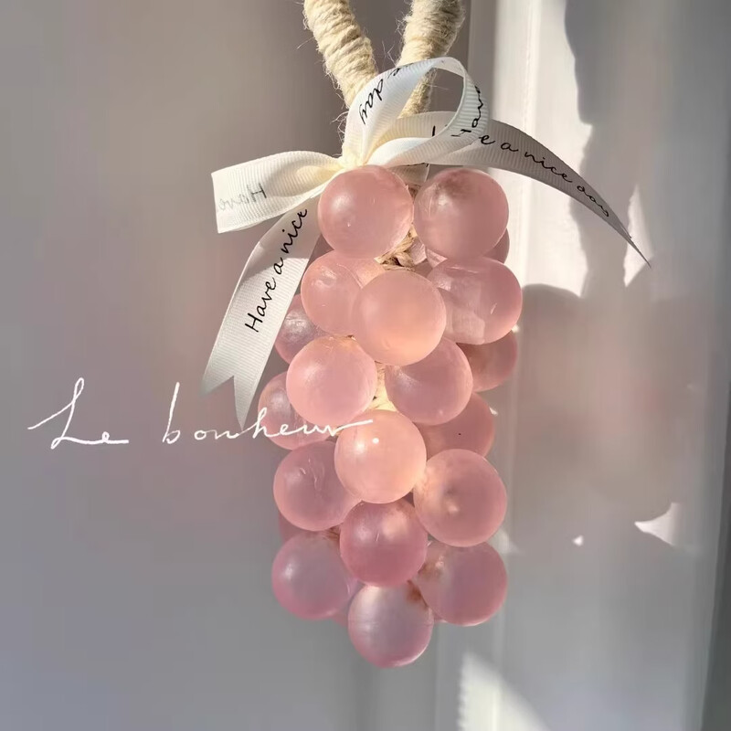 Chuangmeidai Crystal Light Pink Grape Soap Purely Handmade Household Long-lasting Fragrance Aromatherapy Essential Oil Soap Girls Souvenir Gift