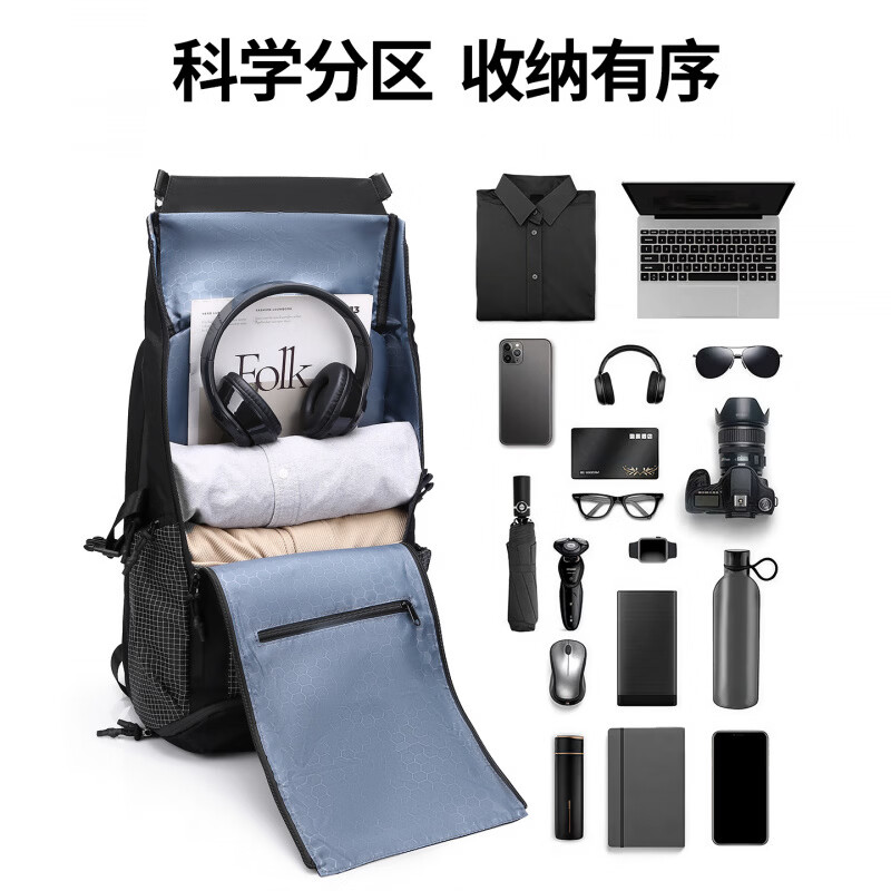 CinzKrtm Multifunctional Travel Bag Water-Repellent Oxford Cloth Backpack Student School Bag Male and Female Couple Same Style College Student Backpack Gray