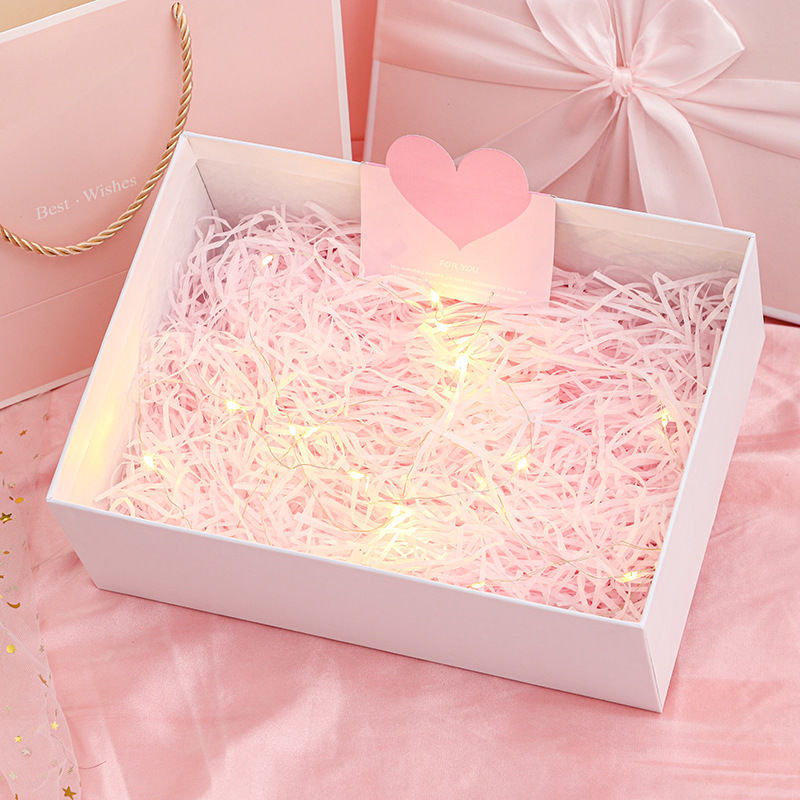 Le Sanhao Gift Box Empty Box Christmas Gift New Year's Day Birthday Gift Box Souvenir Packing Box Pink Bow Small 15*15*7.5 Pink Bow