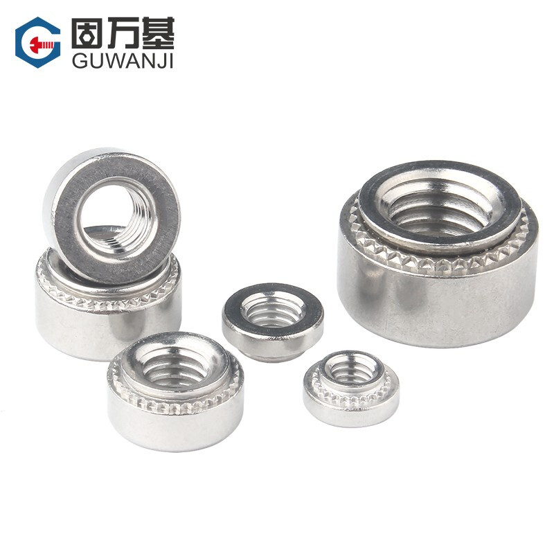 Guwanji pressure rivet nut 304 stainless steel pressure rivet nut pressure rivet parts round pressure rivet nut pressure plate nut national standard list CLS-M4-2 (20 pieces) plate thickness 1.4mm