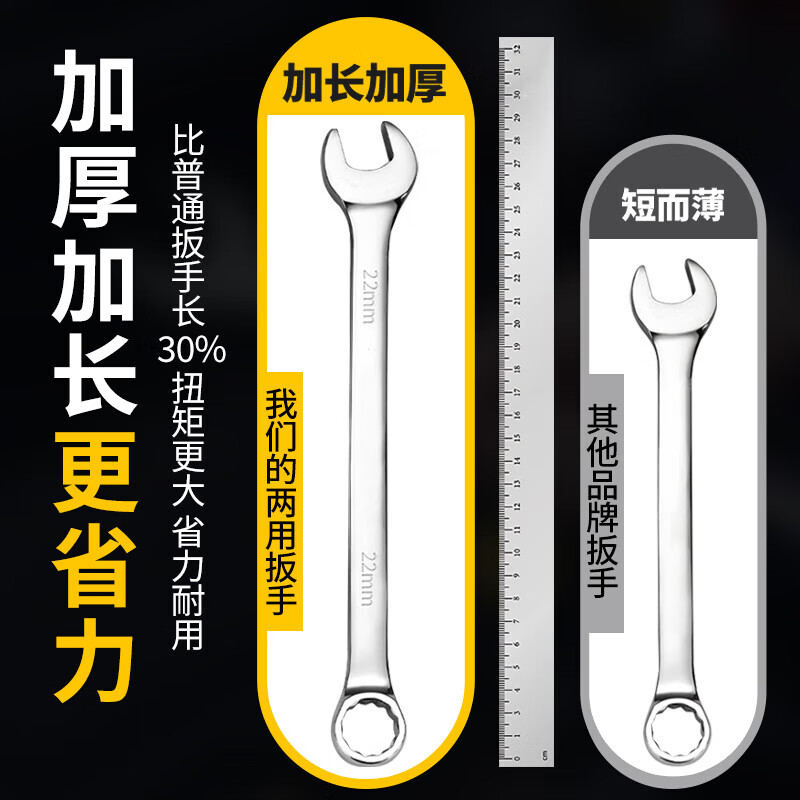 Meike wrench tool set plum open dual-purpose extended wrench double-headed auto mechanic plum blossom wrench hardware wrench 14mm plum open dual-purpose wrench