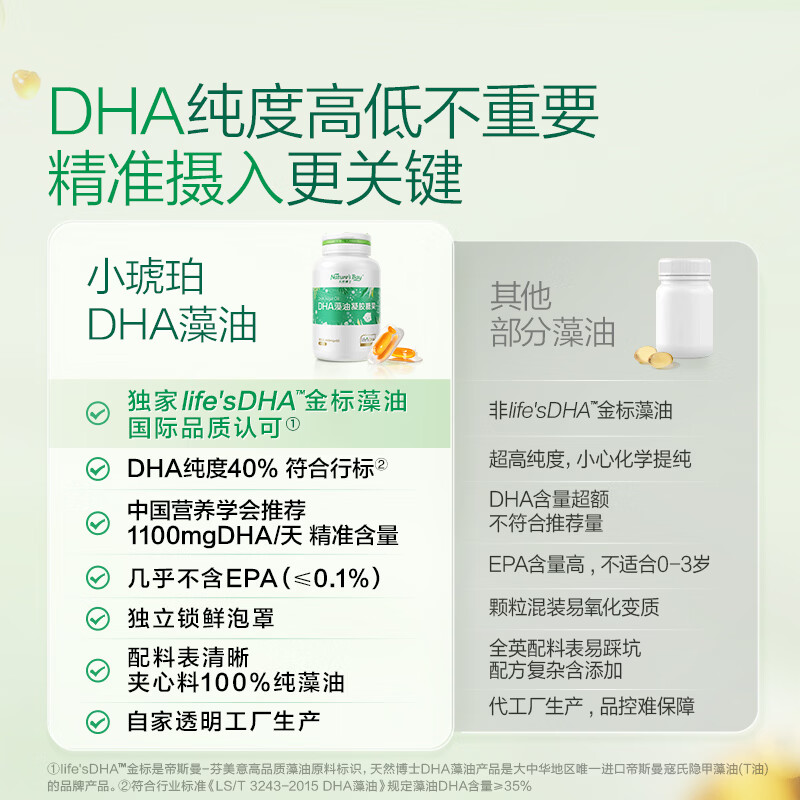 Natural Doctor Little Amber DHA Algae Oil 180 capsules in art gift box Gold Label DHA Algae Oil DHA Infants 0-3 years old