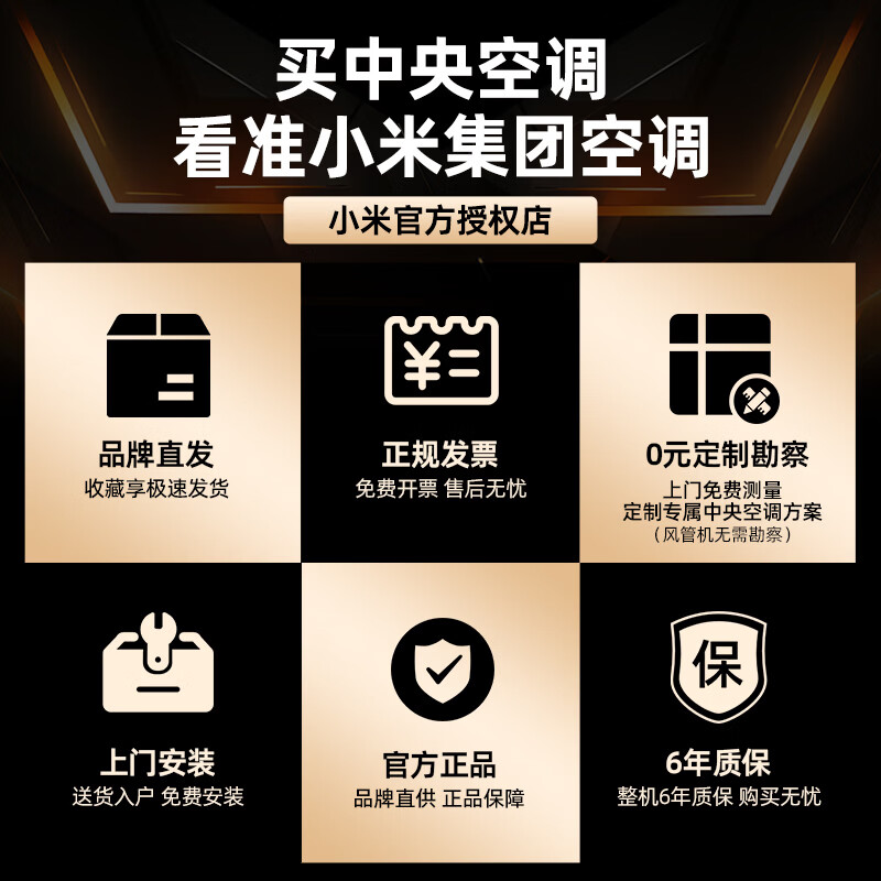 Xiaomi (MI) Mijia central air conditioner multi-split, one to four/five/six, full DC frequency conversion, Pro super first-class energy efficiency, one price all-inclusive, smart wire controller, 3 rows of condensers, 6 HP, first-class energy efficiency, one to five, small four bedrooms and one living room