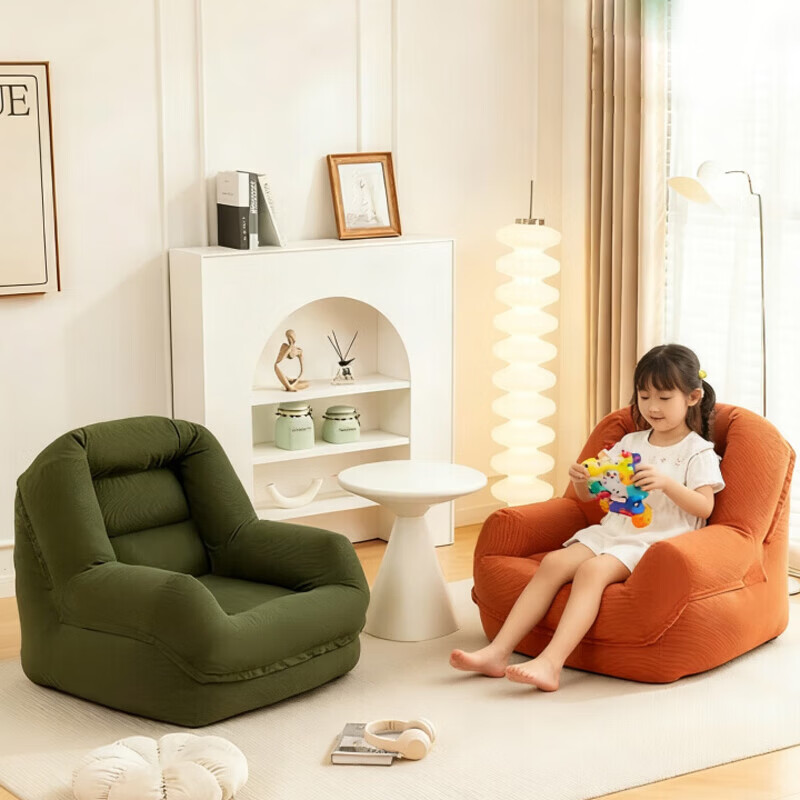 Lazy sofa can lie down and sleep in bedroom single small sofa small balcony living room reading leisure decompression nest chair Maple Leaf Brown