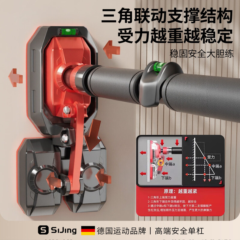 Silk static horizontal bar indoor household lumbar disc herniation pull-up bar lumbar traction device punch-free door frame gray horizontal bar suitable for 95-140CM + ring traction belt no specifications