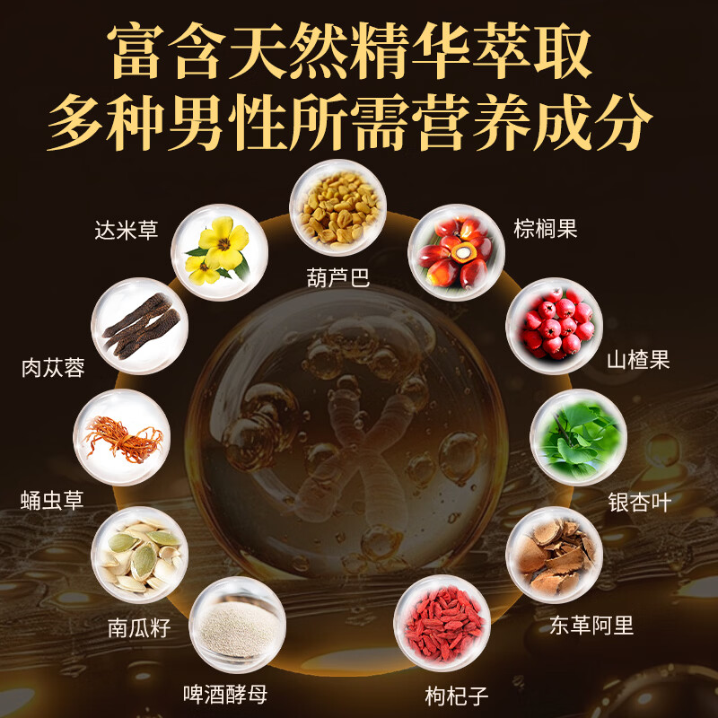 NYVILOR imported from the United States men's Maca Epimedium, male kidney energy, men's nutrition, Maca Polygonatum Tongkat Ali 1V+3 Pombo (one month) activates dragon root