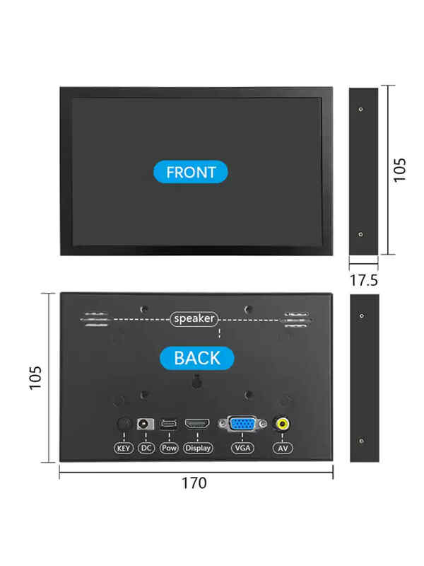 Weiyiyou Raspberry Pi display 7-inch IPS capacitive touch HDMI Orange Pi computer case secondary screen driver-free VGA without shell without touch within 10 sets