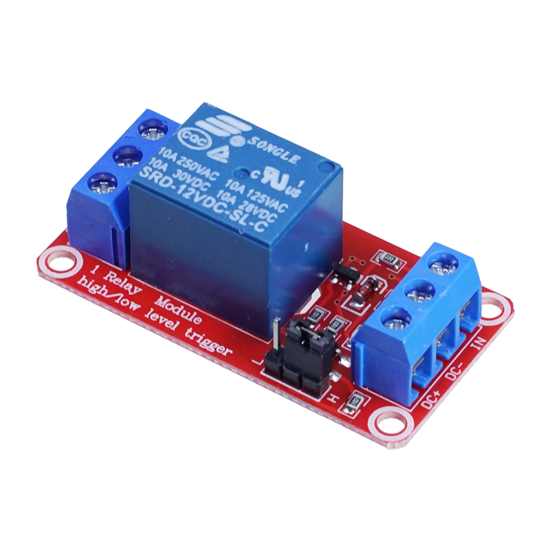 Throwing stones, with optocoupler relay module, 1-way relay, 12V working voltage, current resistance 10A, adjustable trigger level