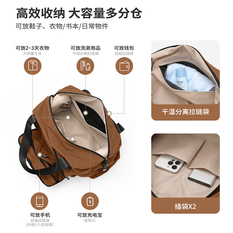 Golf (GOLF) lightweight foldable travel bag large capacity luggage bag men and women outdoor fitness sports bag business travel handbag