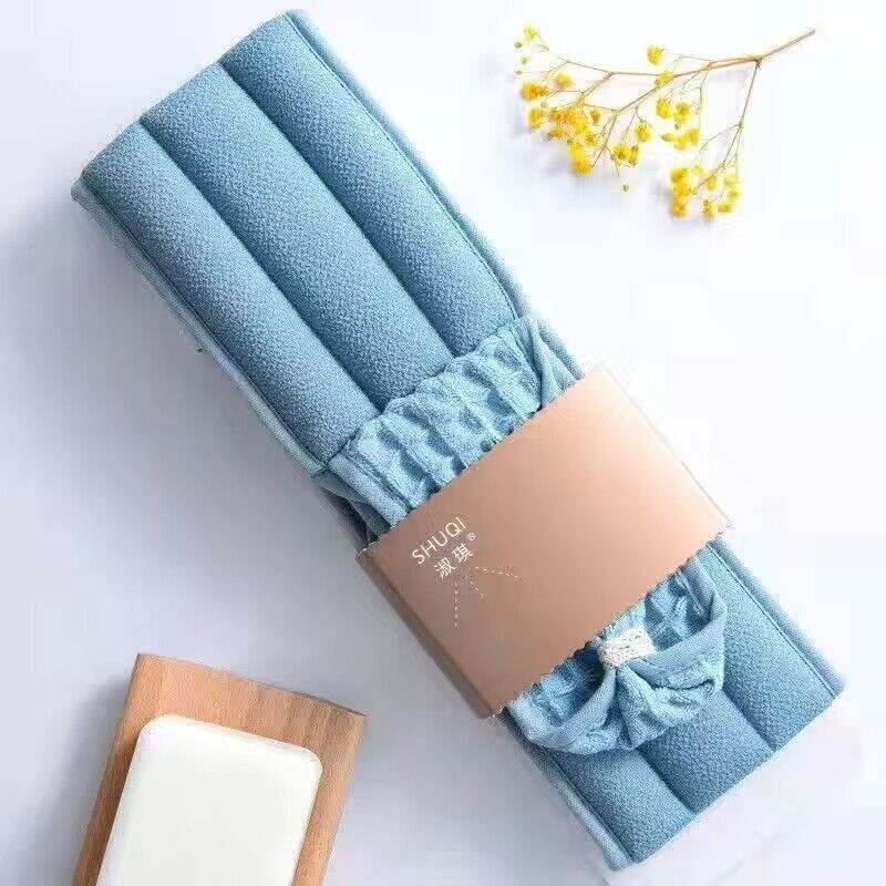 Fantasy powerful bath towel and mud rub artifact double-sided adult roving decontamination bath gloves men and women bath towel bath towel new waffle back rub strip blue 1 piece