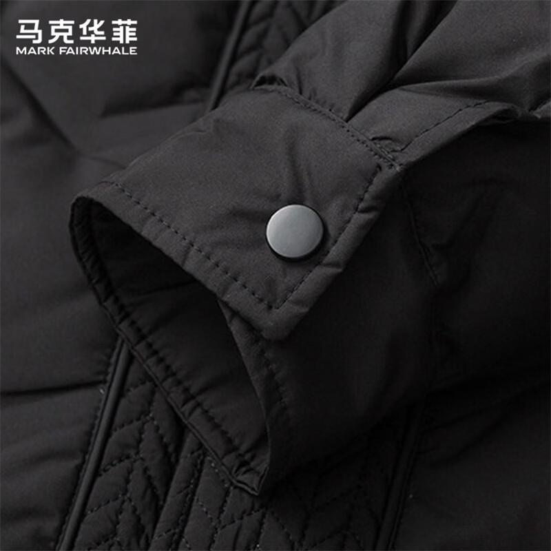 MARK FAIRWHALE 90% Duck Down Jacket Men's Winter Warm Lightweight Jacket Men's Casual Jacket Black XL
