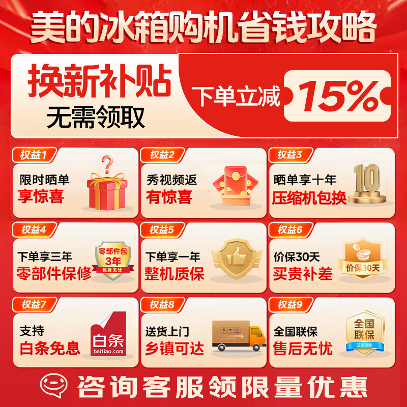 Midea dual-system odor-free refrigerator 532/531 French multi-door four-door cross-folding odor-purifying antibacterial variable frequency first-class energy-efficiency air-cooled frost-free household refrigerator 531 Sky Gray dual system + refrigeration and freezing PT odor-purifying antibacterial