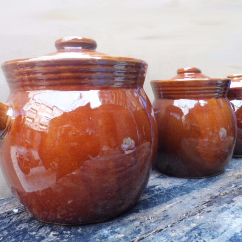 Tuojin clay pottery lithium standing soup pot and stew pot, single handle earthenware pot soup pot, casserole pot, stew pot, soup pot, medium and small size about 1100ml