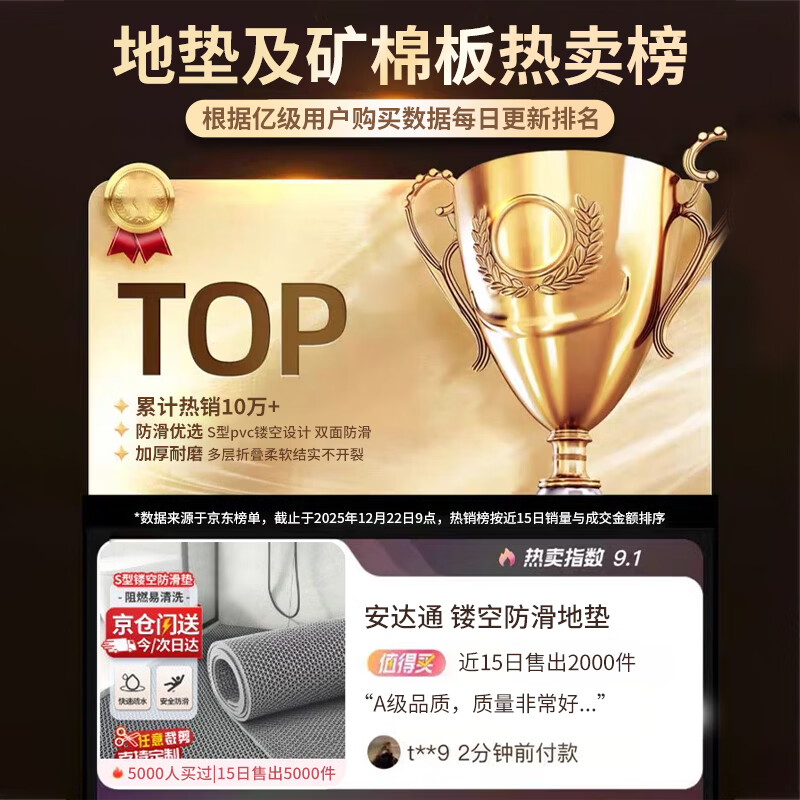 Andatong anti-slip mat PVC hollow floor mat thickened and cuttable carpet outdoor indoor bathroom kitchen drainage anti-slip and oil-proof floor mat gray 1.2m*1m thick 4.5mm