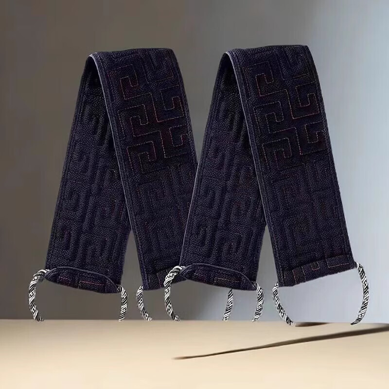 Xincong Men's Special Bath Towel Strong Mud Rubbing Artifact Household Coarse Sand Long Strip Wipe Back Bath Gloves Women Black 1 Pack Widened and Thickened Thick and Fine Double Sand