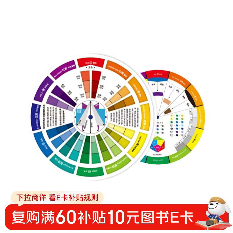 Multifunctional color wheel card 12 hue circle color circle chart color card multifunctional paint cake color card ratio three primary color card color matching color children's color recognition card sample country