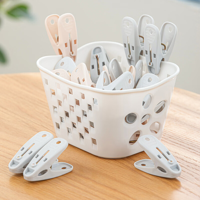 Camellia clothes hanger clip, clothes clip, clothes clip, sheet windproof clip, large clip, sock clip, 24 pcs