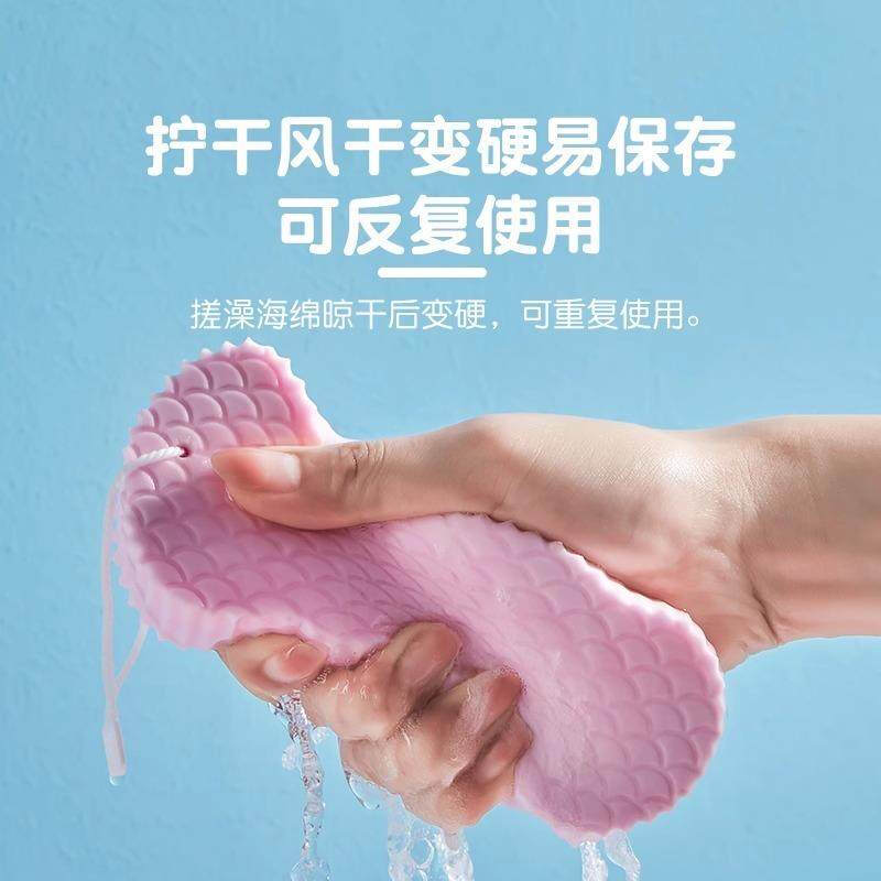 Mu Yunyao German powerful bath towel sponge mud rub magic tool for adults, children and babies, painless bath sponge, blue 3D three-dimensional bath sponge, thickened and upgraded, absorbs water faster