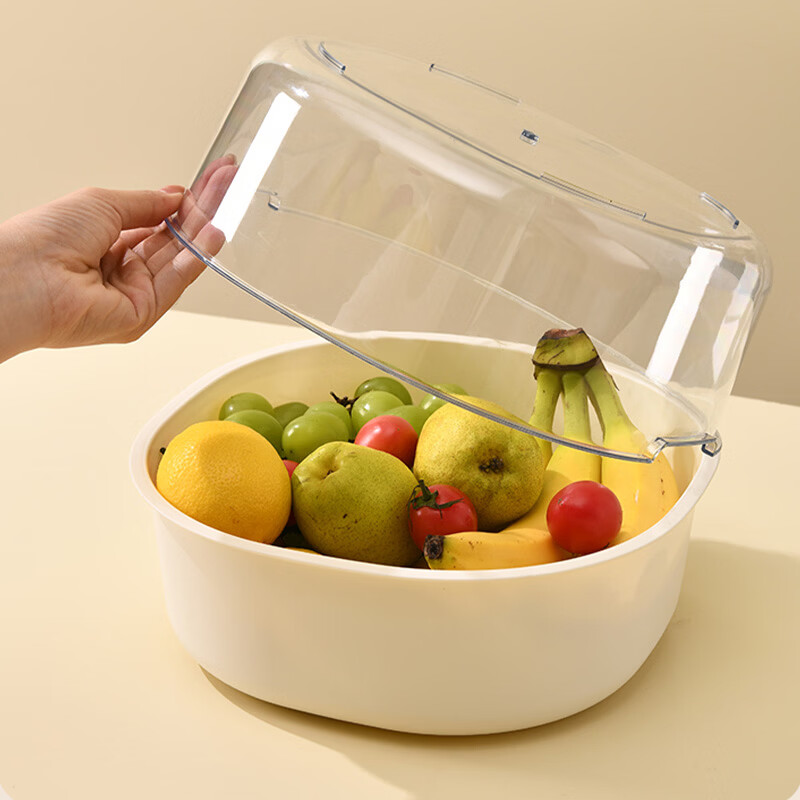 HOUYA double-layer drain basket, vegetable basket, kitchen drain basket, household multi-functional fruit basket, storage basket 10206945258042