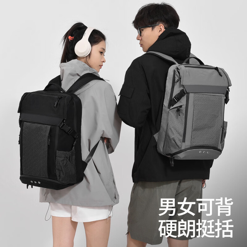 CinzKrtm Multifunctional Travel Bag Water-Repellent Oxford Cloth Backpack Student School Bag Male and Female Couple Same Style College Student Backpack Gray