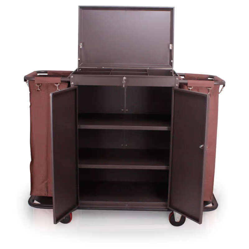 Yusenyi Hotel guest room with door, cover and lock, push linen cart, cleaning service cart, cleaning work cart (painted) 1400x450x1100